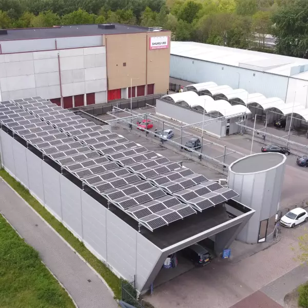 Drone view of solar project